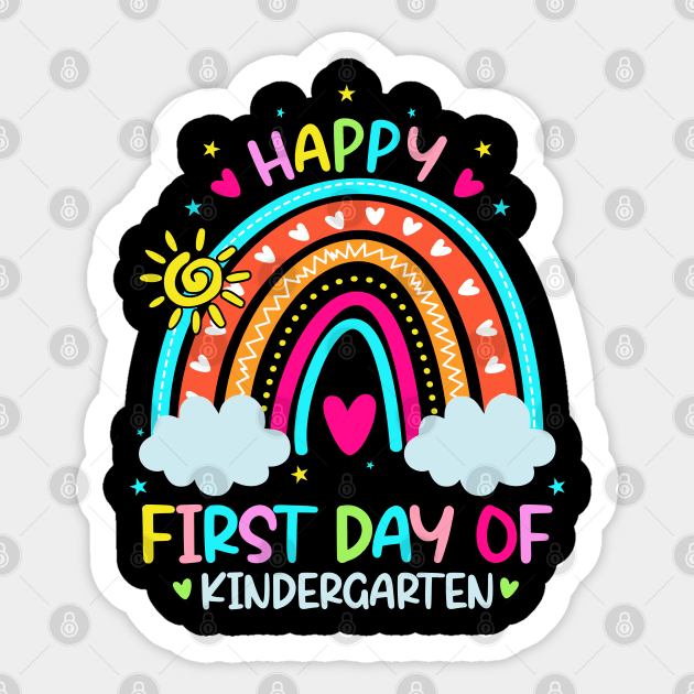 First Day of Kindergarten Rainbow Back To School Sticker by WildFoxFarmCo